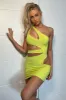 Lime Asymmetric Cut Out Mini Dress - Erin sold by Rebellious Fashion