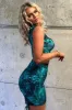 Blue Marble Print Crop Top & Side Ruched Skirt Set - Cole sold by Rebellious Fashion