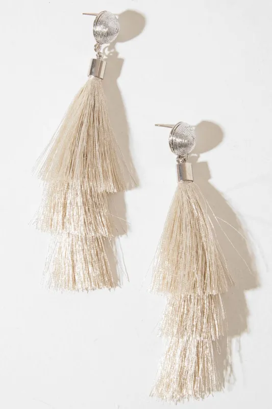 Silver Tassel Earrings - Denae made by Rebellious Fashion