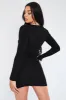 Black Rib Knot Front Mini Dress - Lorena sold by Rebellious Fashion