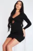 Black Rib Knot Front Mini Dress - Lorena sold by Rebellious Fashion