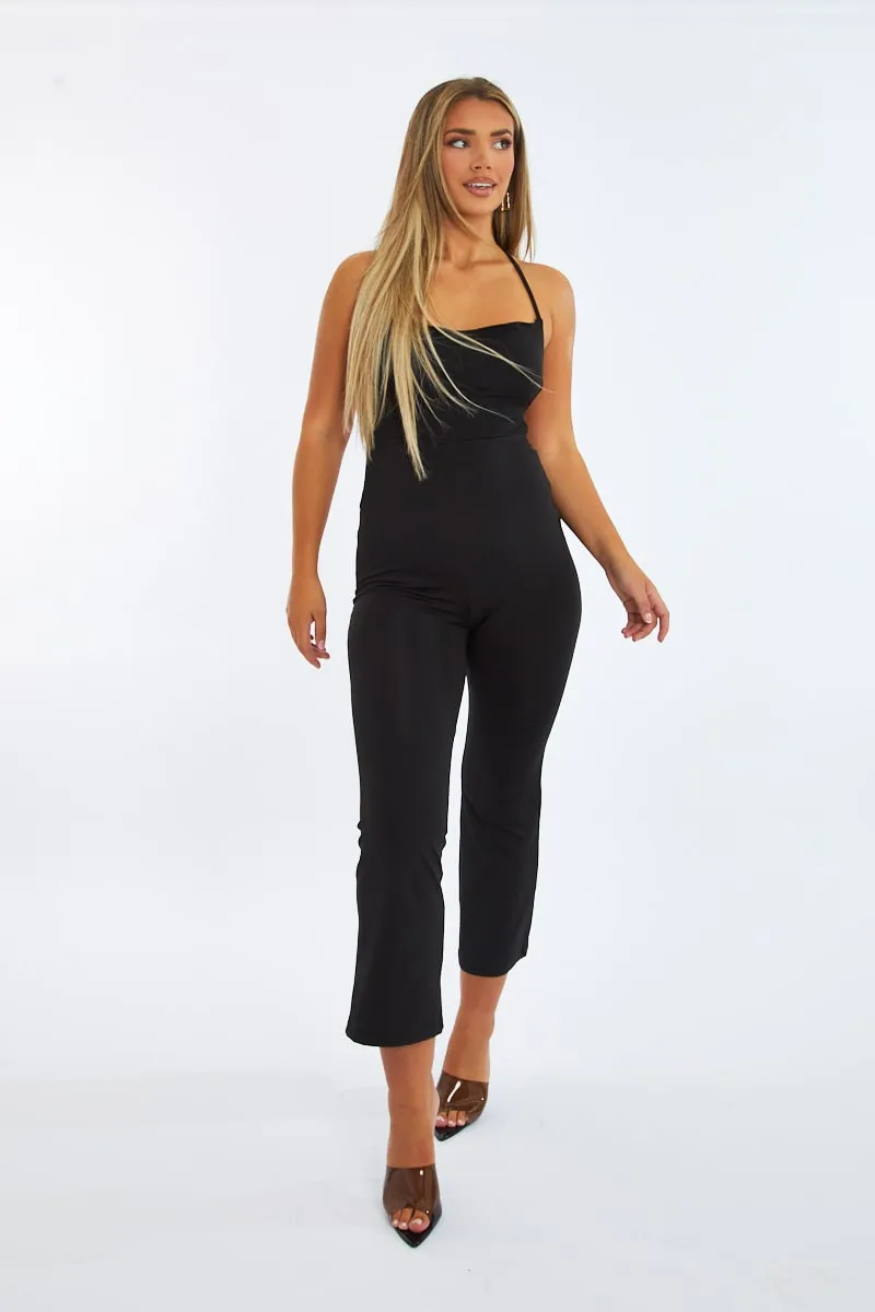 Black Lace Up Back Wide Leg Jumpsuit - Lyric sold by Rebellious Fashion product image thumbnail 3