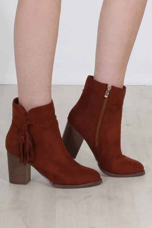 Valentino Tan Tassel Ankle Boots sold by Rebellious Fashion