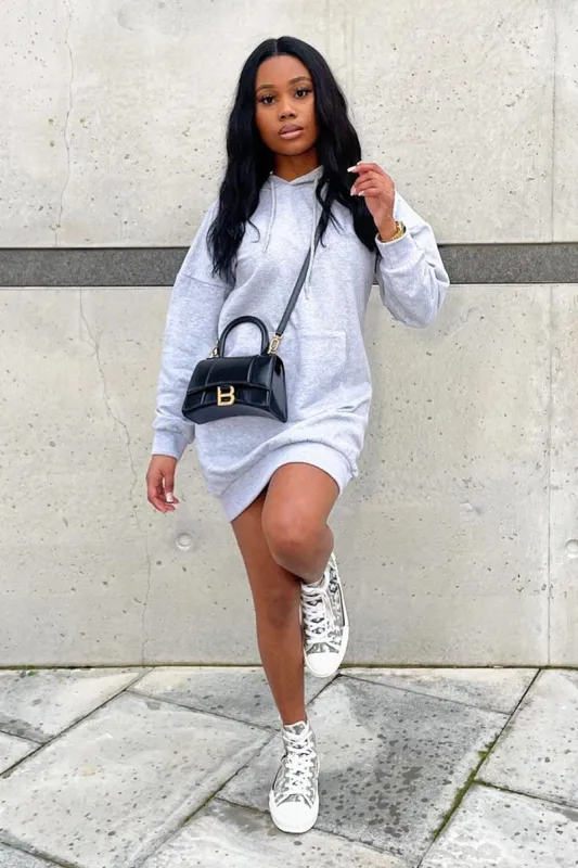 Grey Oversized Hoodie Dress - Eimy sold by Rebellious Fashion