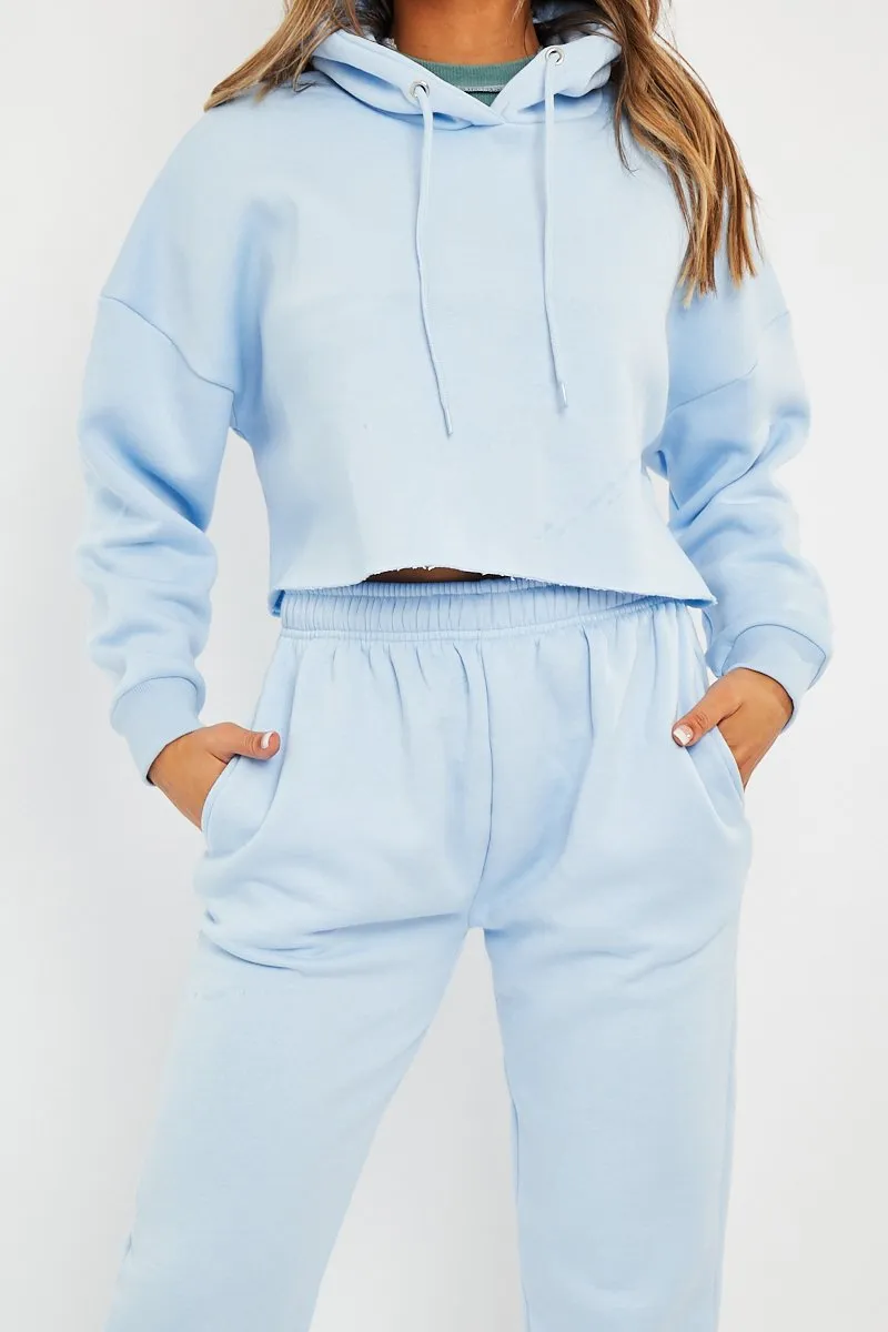 Blue Cropped Oversized Hoodie and Joggers Co-ord - Karenza sold by Rebellious Fashion product image thumbnail 4