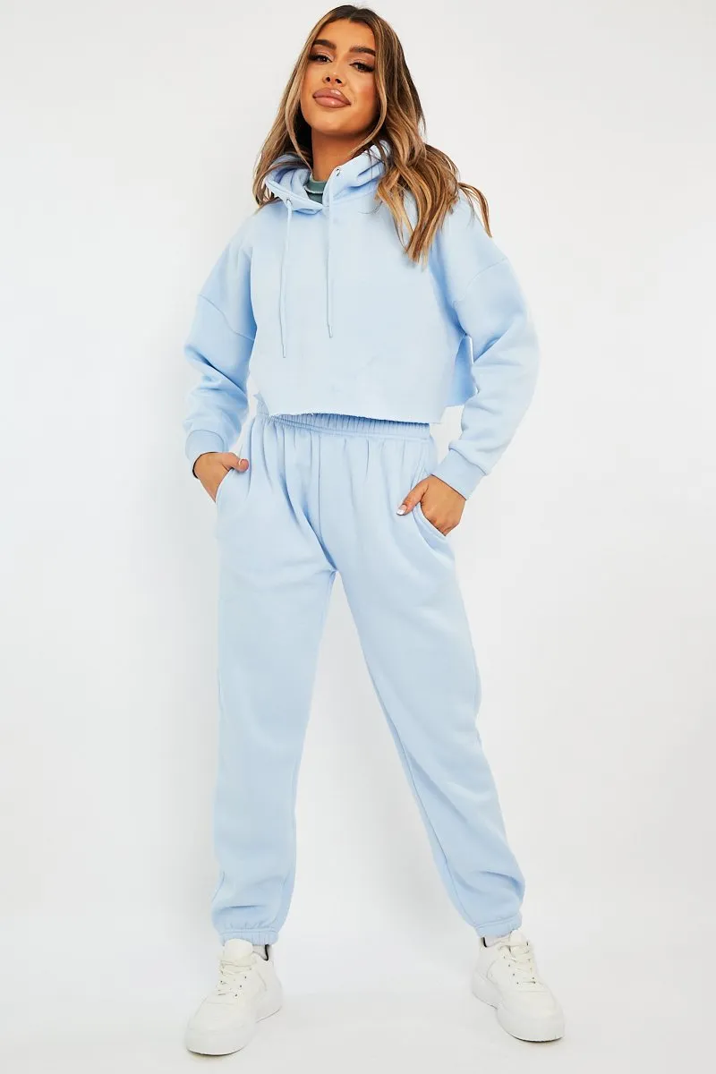 Blue Cropped Oversized Hoodie and Joggers Co-ord - Karenza sold by Rebellious Fashion product image thumbnail 3