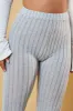 Grey Rib Knit Flared Trousers - Juniper sold by Rebellious Fashion