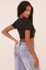 Black Graphic Print Cropped T-shirt - Jayden sold by Rebellious Fashion