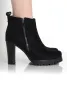 Tanya Black Suede Heeled Boot sold by Rebellious Fashion