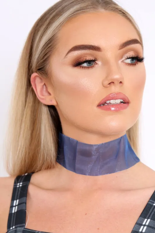 Royal Blue Organza Wide Choker - Aala made by Rebellious Fashion