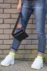 White Patent Snake Chunky Lace Up Trainers - Amiia sold by Rebellious Fashion