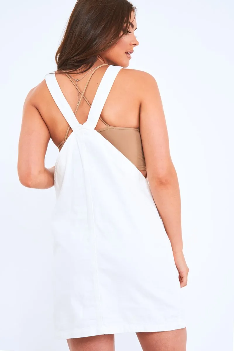 White Button Detail Denim Midi Dress - Zailynn sold by Rebellious Fashion product image thumbnail 3