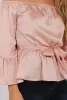 Pink Silk Bardot Bell Sleeves Top - Fawn sold by Rebellious Fashion