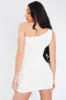 White One Shoulder Asymmetric Slinky Mini Dress - Elm sold by Rebellious Fashion