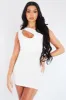 White One Shoulder Asymmetric Slinky Mini Dress - Elm sold by Rebellious Fashion