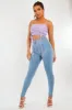 Lilac Mesh Ruched Square Neck Crop Top - Leyna sold by Rebellious Fashion
