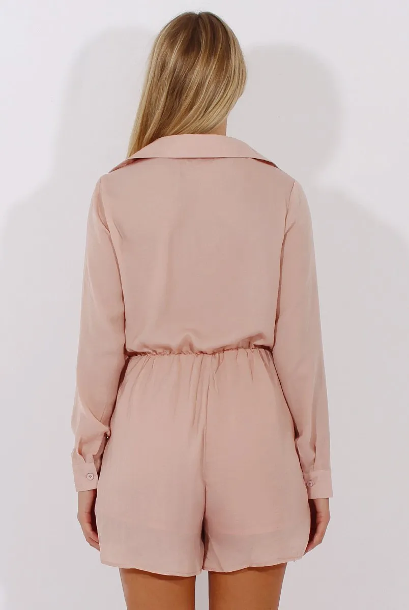 Pink Satin Plunge Knot Playsuit - Candy sold by Rebellious Fashion product image thumbnail 3