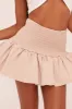 Beige Shirring Detail Puffball Mini Skirt - Gracen sold by Rebellious Fashion