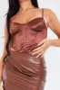 Chocolate Cupped Corset Crop Top - Dixie sold by Rebellious Fashion