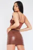 Chocolate Cupped Corset Crop Top - Dixie sold by Rebellious Fashion