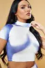 Blue Body Print Cropped Top & Mini Skirt Co-ord Set - Siti sold by Rebellious Fashion