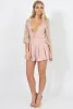 Pink Plunge Lace Playsuit - Yasmine sold by Rebellious Fashion