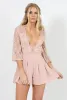 Pink Plunge Lace Playsuit - Yasmine sold by Rebellious Fashion