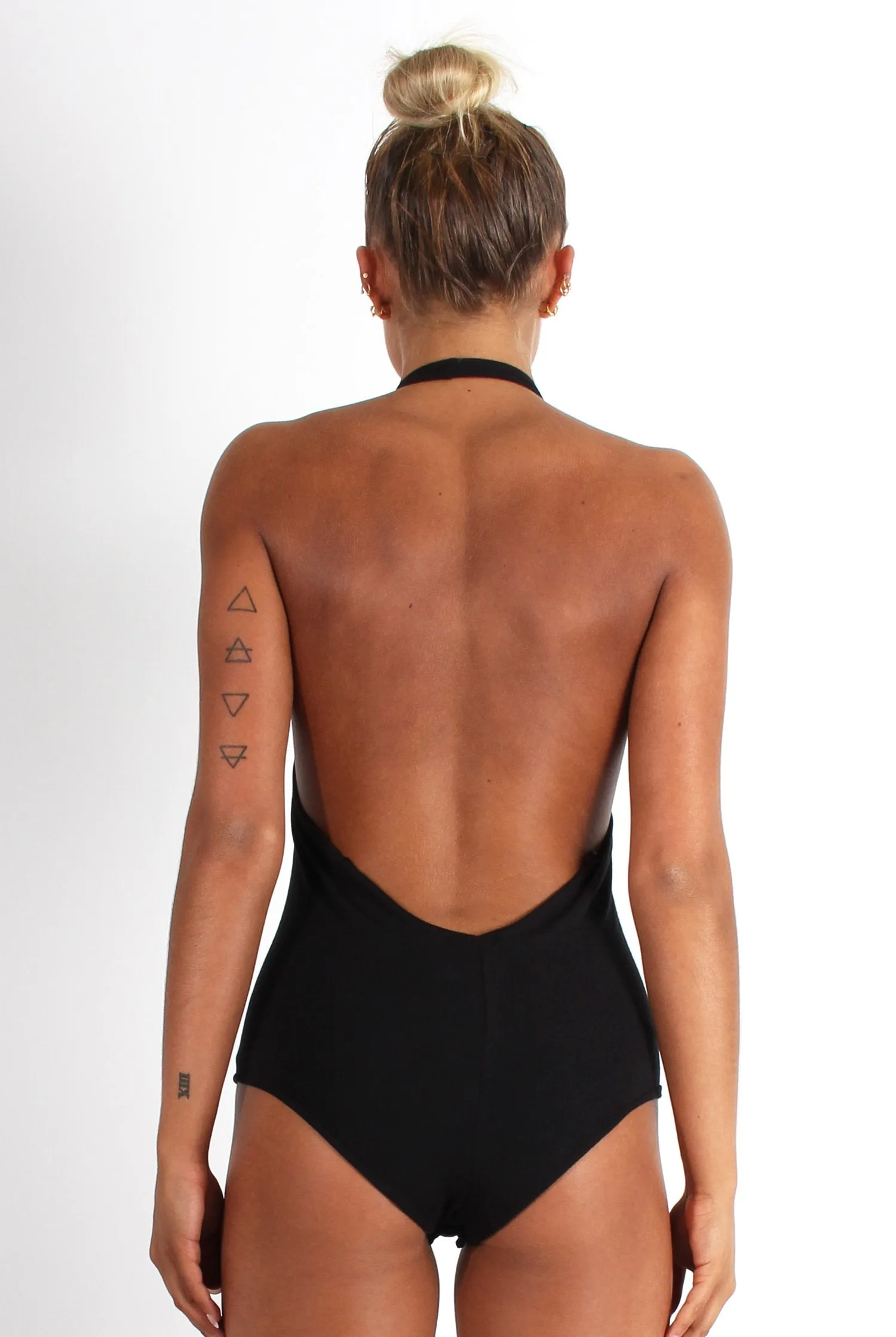 Athene Black Halter Neck Bodysuit sold by Rebellious Fashion product image thumbnail 2