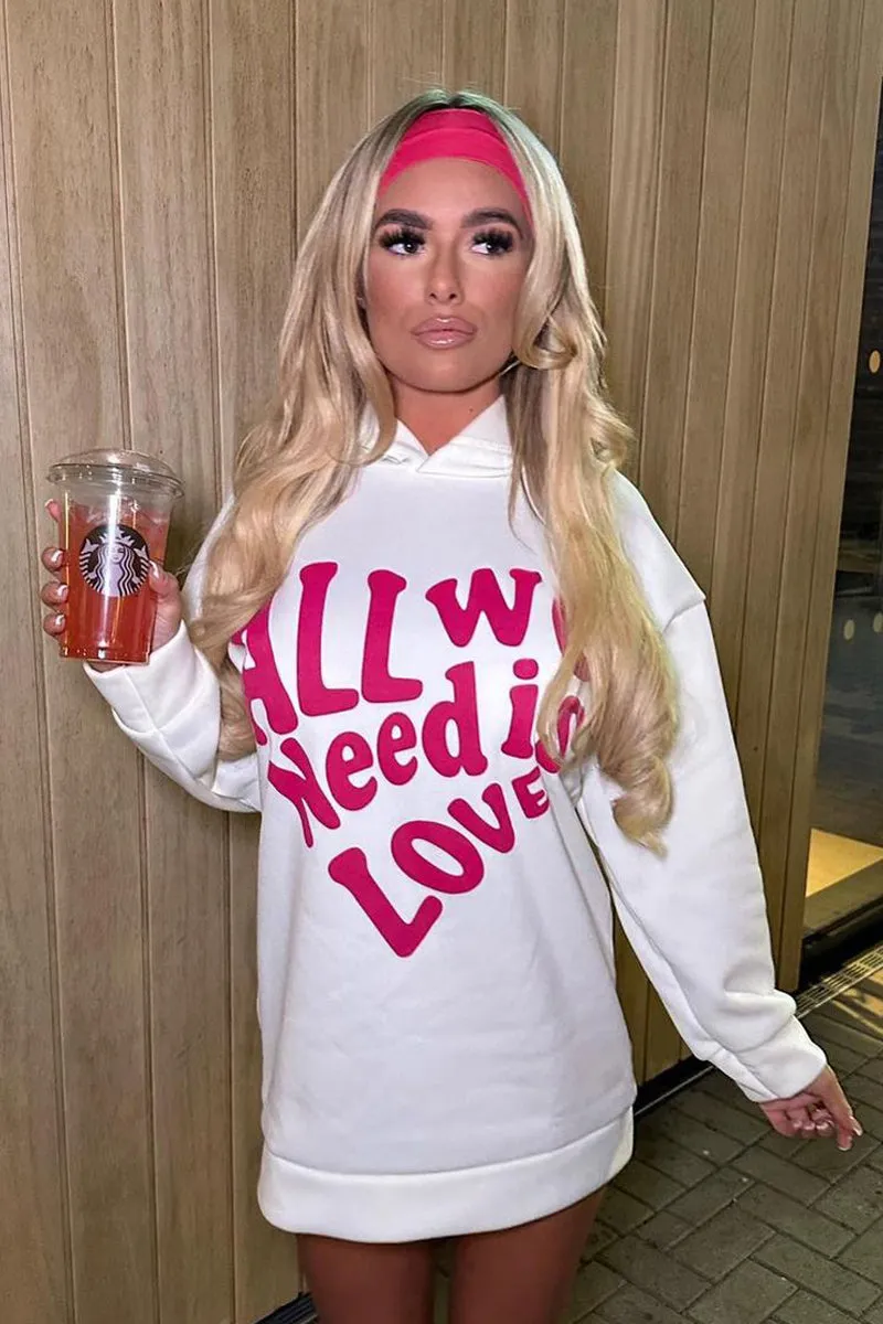 Cream Oversized Slogan Hoodie - Sora sold by Rebellious Fashion