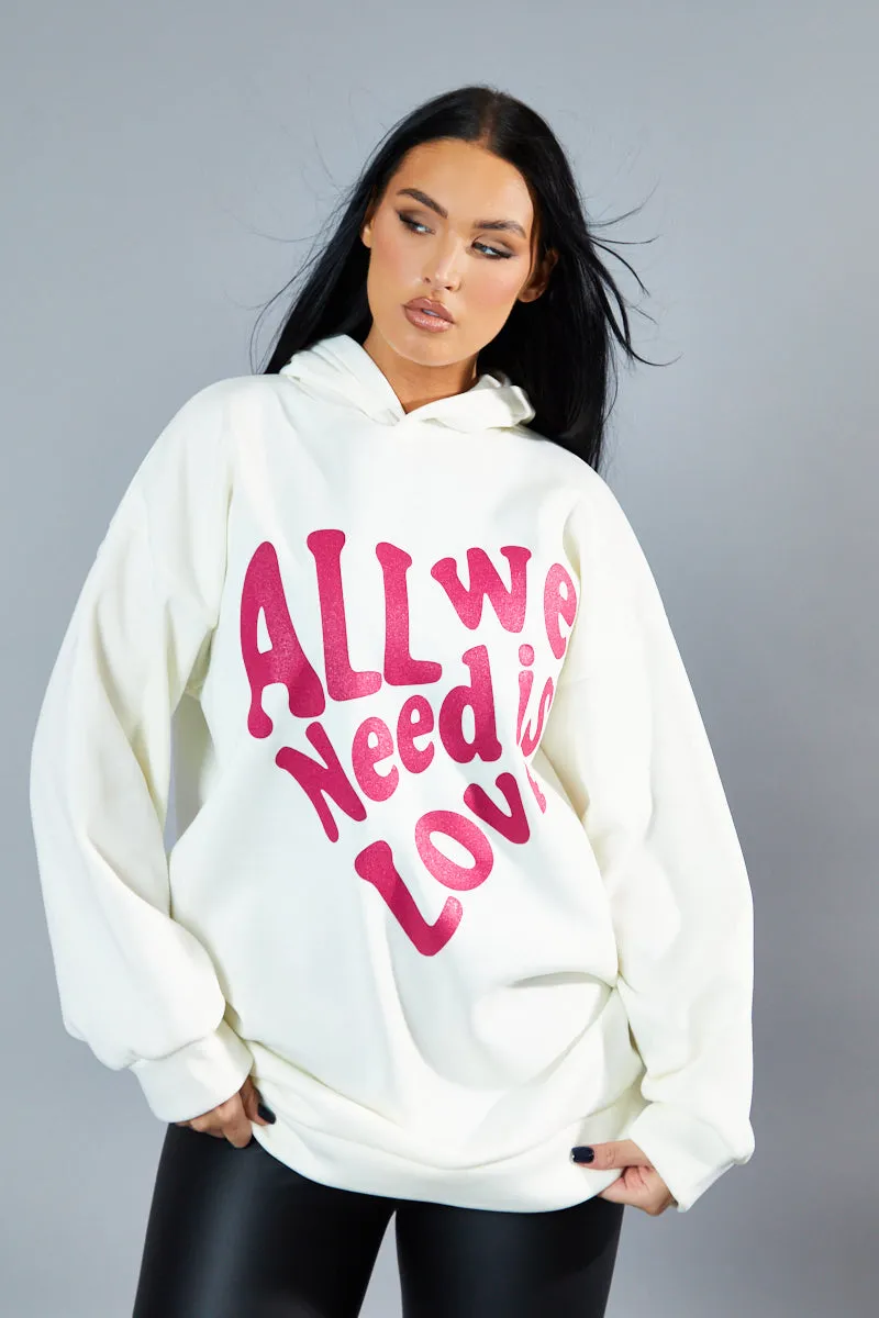 Cream Oversized Slogan Hoodie - Sora sold by Rebellious Fashion product image thumbnail 2