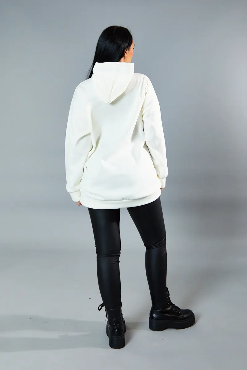 Cream Oversized Slogan Hoodie - Sora sold by Rebellious Fashion product image thumbnail 5