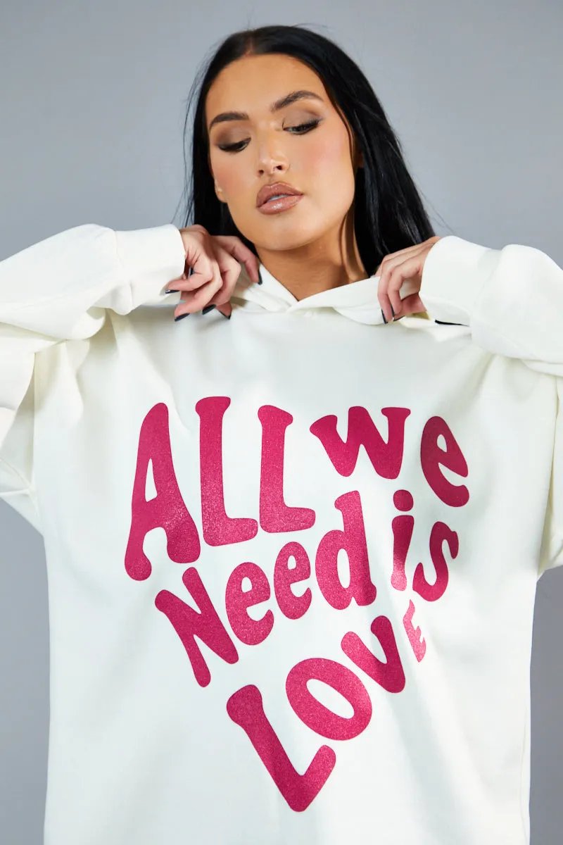 Cream Oversized Slogan Hoodie - Sora sold by Rebellious Fashion product image thumbnail 4