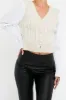 Cream Contrast Sleeves Knitted Top - Mckaela sold by Rebellious Fashion