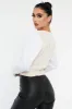Cream Contrast Sleeves Knitted Top - Mckaela sold by Rebellious Fashion