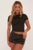 Black Faux Leather Micro Mini Skort - Emilia sold by Rebellious Fashion