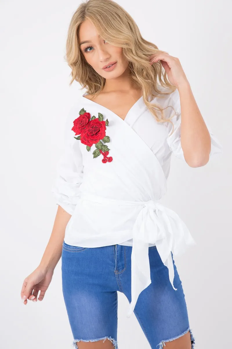 White Wrap Around Tie Waist Top - Rhianna sold by Rebellious Fashion product image thumbnail 3
