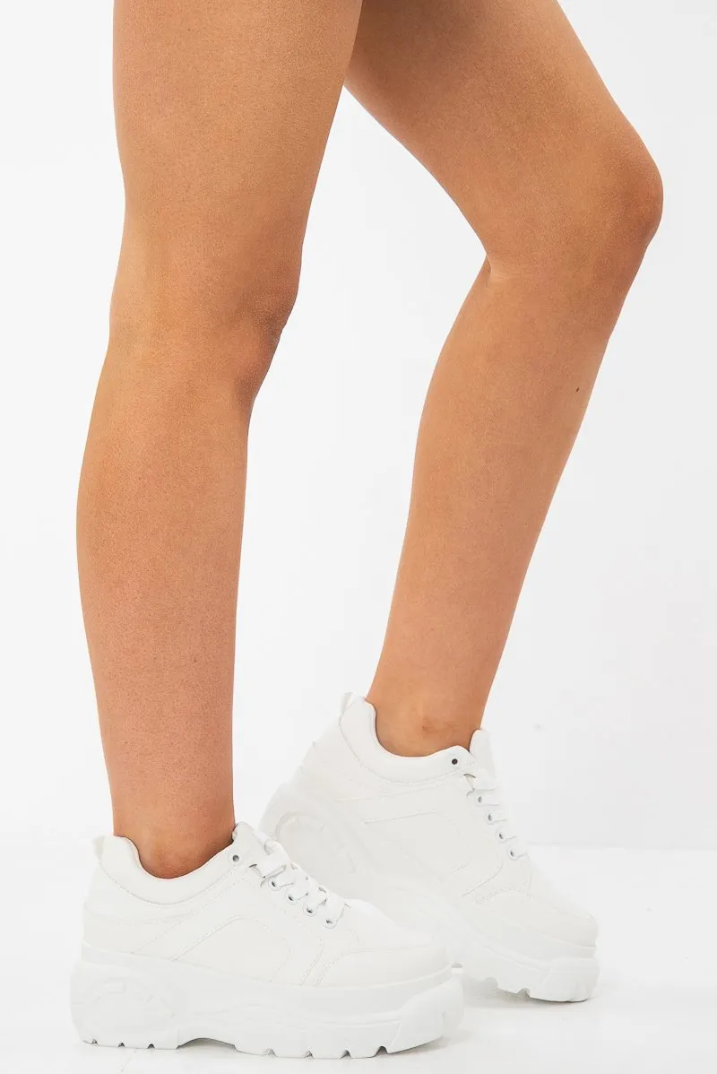 White Extreme Chunky Sole Trainers - Layla sold by Rebellious Fashion product image thumbnail 3
