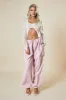 Cream Knit Front Cut Out Long Sleeve Crop Top - Bunko sold by Rebellious Fashion