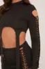 Black Knot Detail Crop Top & Mini Skirt Set - Isabel sold by Rebellious Fashion