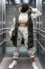 Green Tie Dye Cropped Oversized Hoodie and Joggers Co-ord - Karenza sold by Rebellious Fashion