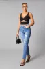 Mid Blue Distressed Straight Jeans - Atria sold by Rebellious Fashion