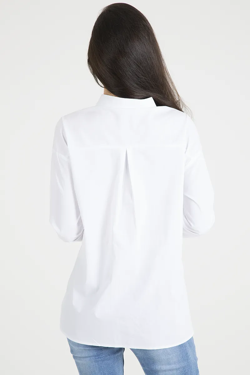 White Floral Embroidered Shirt - Lara sold by Rebellious Fashion product image thumbnail 3