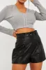 Grey Ribbed Hook Fastening Crop Top - Piper sold by Rebellious Fashion