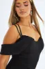 Black Corset Detail Bodycon Mini Dress - Vera sold by Rebellious Fashion