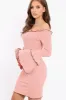 Rose Ribbed Bell Sleeve Mini Dress - Ariana sold by Rebellious Fashion