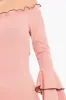 Rose Ribbed Bell Sleeve Mini Dress - Ariana sold by Rebellious Fashion