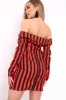 Red Stripe Button Detail Dress - Aaliyana sold by Rebellious Fashion