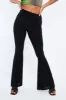 Black Flared Slinky Trousers - Teena sold by Rebellious Fashion