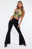 Black Flared Slinky Trousers - Teena sold by Rebellious Fashion