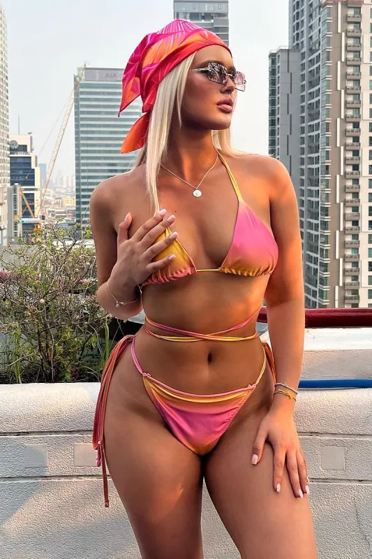 Ombre Micro Tie Bikini Set - Jackie sold by Rebellious Fashion